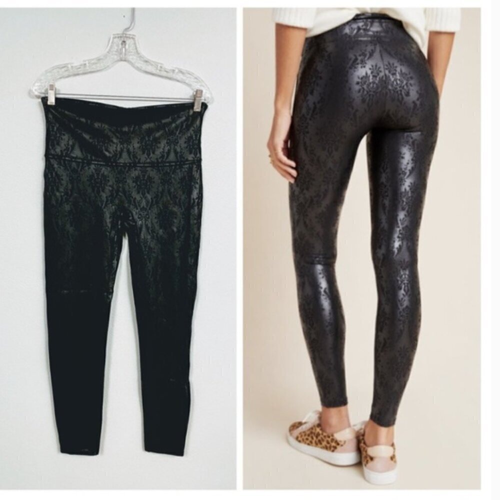 Spanx Faux Leather Brocade Leggings size XS 20261R - Picture 3 of 6